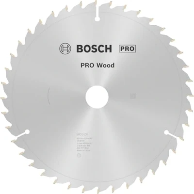 Abbildung von Bosch 1x PRO Wood Kreissägeblatt für Netz Kapp‑ und Gehrungssägen (für Weichholz, Hartholz, Ø mm, Professional Zubehör Kapp Gehrungskreissäge)