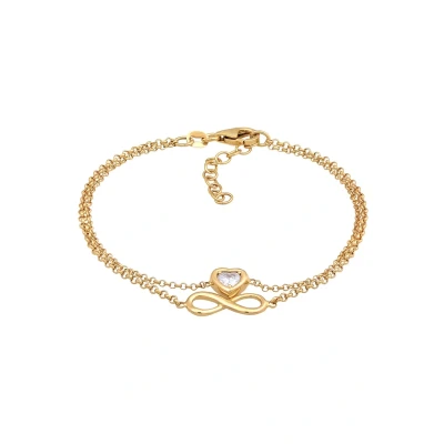 Abbildung von Elli Infinity Heart Armband goldcoloured, Damen, Größe: 16, Gold coloured