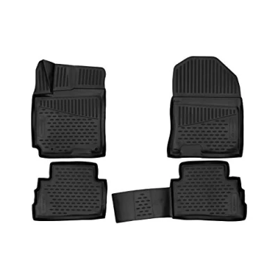 Abbildung von Element Passgenaue Premium 3D Gummimatten Fussmatten Designed für Hyundai Kona, Mk1, 2017 2023, 4 TLG, Schwarz