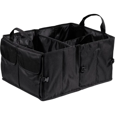 Abbildung von Hama Kofferraumtasche groß (Faltbare Autotasche, Kofferraum Organizer mit Klettbefestigung inkl. Klettband) schwarz