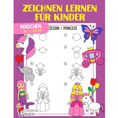Abbildung von Zeichnen lernen Für Kinder: Mädchen Einfach Schritt Das große Lernbuch Kleinkinder, Kindergarten, Schulkinder ab 4 Jahren