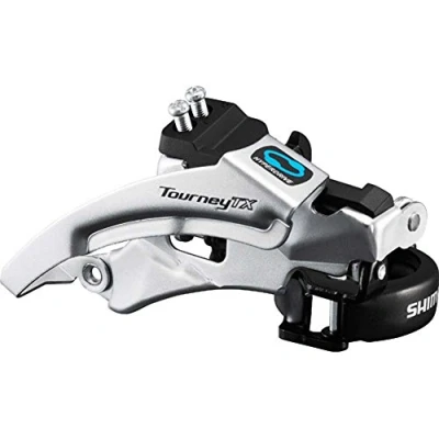 Abbildung von Shimano Tourney FD TX800 TS3 Umwerfer 7/8 fach Top Swing schwarz/silber Ausführung 63 66 Kettenstrebenwinkel 2016 Mountainbike