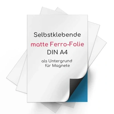 Abbildung von 3er Set DIN A4 Ferrofolie selbstklebend Magstick® I Eisenhaltige Folien weiß beschichtet, diy Flexibler Haftgrund für starke Magnete mag_006