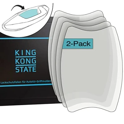Abbildung von King Kong State Lackschutzfolien 2er Set für Autotür Griffmulden große Griffschalen Schutzfolien zum Schutz vor Kratzern transparent