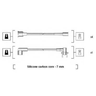 Abbildung von MAGNETI MARELLI 941145230720 Zündkabelsatz RENAULT: TWINGO 1, CLIO Super 5 Hatchback
