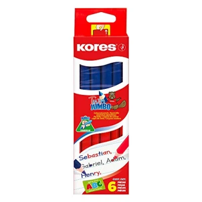 Abbildung von Kores 94851 Twin Jumbo: Doppelseitige Rot und Blaue Silbenstifte für Kinder
