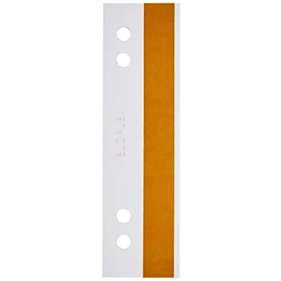 Abbildung von Veloflex 2002100 HEFTFIX Heftstreifen aus selbstklebender Hartfolie, 105 mm lang, Lochabstand 60 und 80 mm, glasklar, 100er Packung
