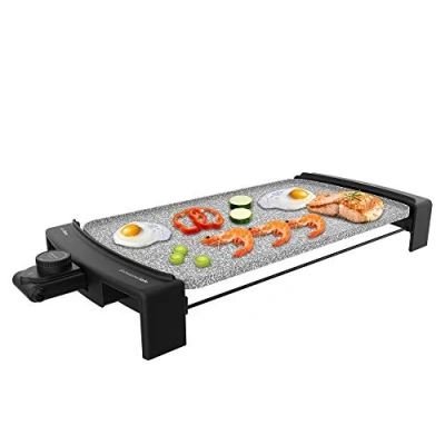 Abbildung von Cecotec Elektrisches Tasty &amp; Grill 3000 RockWater. 2600 W, Riedra RockStone Beschichtung, M förmiger Heizwiderstand, Einstellbarer Thermostat, Spülmaschinenfeste Teile