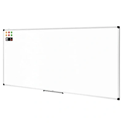 Abbildung von Amazon Basics Magnetisches Whiteboard mit Stiftablage und Aluminiumleisten, trocken abwischbar, 240 cm x 120 (B H), Weiß