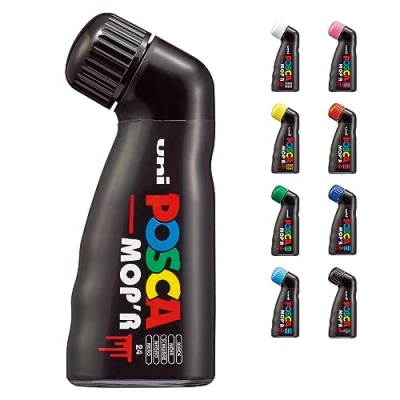 Abbildung von Uni Ball 183299 POSCA Marker MOP&#039;R PCM 22, runde Stempelspitze 3 19 mm, schwarz, 1 Stück, ergonomische Form