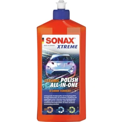 Abbildung von SONAX XTREME Ceramic Polish All in One (500 ml) Fahrzeugpolitur beseitigt Verkratzungen auf vermatteten, verwitterten und ungepflegten Lacken / Art Nr. 02472000