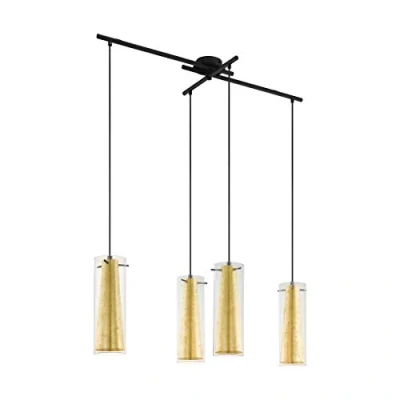 Abbildung von Eglo 97653 Pendelleuchte PINTO gold schwarz klar, L:90,5cm B:36cm H:110cm