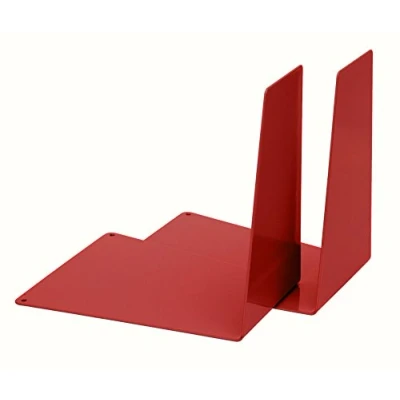 Abbildung von ALCO Albert 4304 12 Buchstützen Metall, 120x140x145 mm, keilförmig, 1 Paar, rot