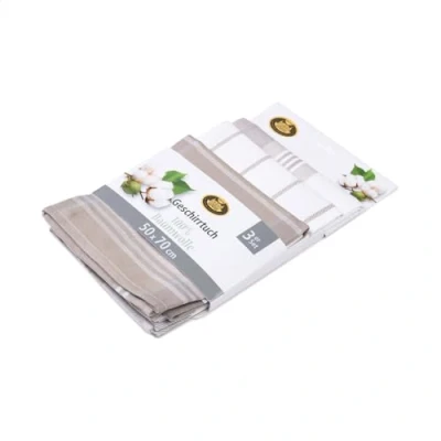 Abbildung von Gözze Geschirrtuch Set, 3 teilig, 100% Baumwolle, hohe Materialdichte (260 g/m²), 50 x 70 cm Gelb
