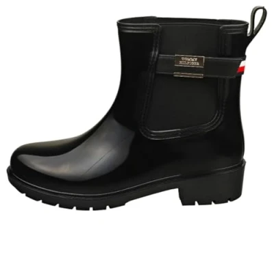 Abbildung von Tommy Hilfiger Belted Cleat RAIN Gummistiefel, Damen, Größe: 37, Black Schuhe