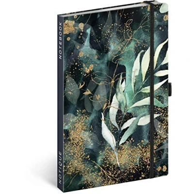 Abbildung von Notizbuch Liniert mit Gummiband 13x21cm ca. A5, Hardcover Notebook, Notizblock, Notizheft, Journal, Tagebuch für Erwachsene, Damen (Eukalyptus)