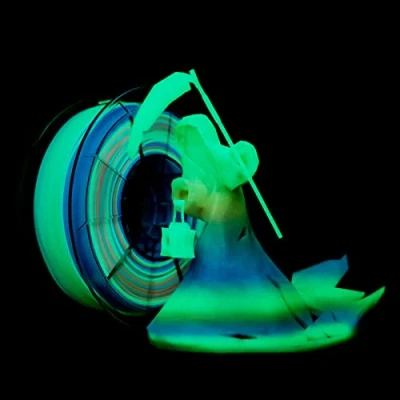 Abbildung von ZIRO PLA Glow Filament 1.75mm, Glühen im Dunkeln 3D Drucker 1.75mm Farbverlauf Mehrfarbig, 1kg (2.2lbs), Maßgenauigkeit +/ 0.03mm, GID Regenbogen