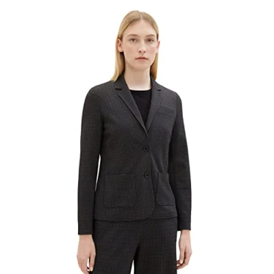 Abbildung von TOM Tailor Checked Blazer, Damen, Größe: XL, Grey black