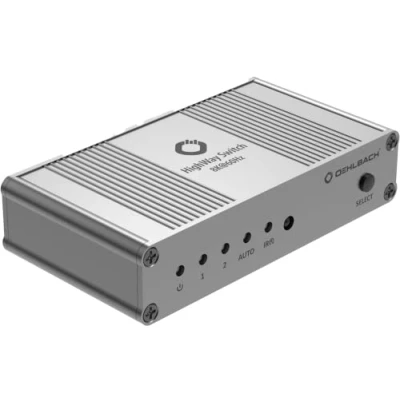 Abbildung von OEHLBACH Highway Switch 8K HDMI 2.1 Umschalter 2 In 1 Out Adapter mit Fernbedienung (4K 120Hz, 60Hz, 48Gbits, VRR, Dolby Vision, Atmos, HDR10, HDCP 2.3) Silber matt