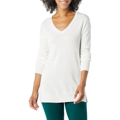 Abbildung von Amazon Essentials Damen Leichter Tunika Pullover Mit Langen Ärmeln Und V Ausschnitt (Erhältlich In Übergröße), Elfenbein, L