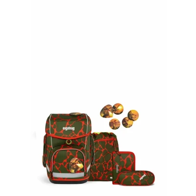 Abbildung von Ergobag Lumiedition Cuboset 5TEILIG Tourenrucksack für Kinder, Größe: One Size, Feuerspeibär