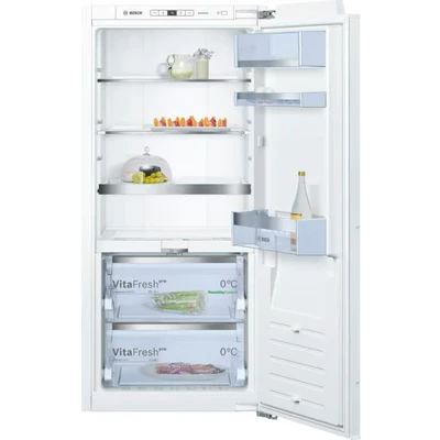 Abbildung von Bosch KIF41ADD0 Serie 8 Einbau Kühlschrank, 122,5 x 56 cm Nische, 187 L, Flachscharnier, Made in Germany, VitaFresh pro 3x längere Frische, LED Beleuchtung gleichmäßige Ausleuchtung Ohne Gefrierfach
