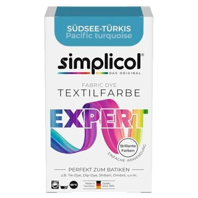 Abbildung von simplicol Textilfarbe expert Südsee Türkis 1711 Zum Umfärben und Auffrischen von Kleidung, Waschmaschinenfest, für Baumwolle, Wolle, Seide, Leinen, Viskose &amp; Mischgewebe
