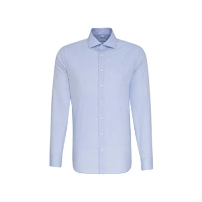 Abbildung von Seidensticker Herren Business Hemd Slim Fit Bügelfrei Kent Kragen Langarm 100% Baumwolle