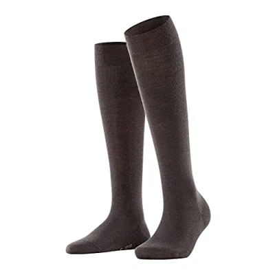 Abbildung von FALKE Damen Kniestrümpfe Softmerino W KH Wolle lang einfarbig 1 Paar, Braun (Dark Brown 5239), 37 38