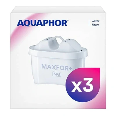 Abbildung von Aquaphor 500734 Filterkartusche MAXFOR+ Mg Pack 3 gegen Kalk &amp; Chlor, mit Magnesium, für Onyx, Amethyst, Jasper, Time alle BRITA MAXTRA+ und MAXTRA Modelle