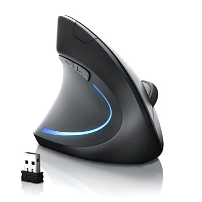 Abbildung von CSL Maus kabellos für Linkshänder Vertikalmaus Bluetooth und 2,4 Ghz Wireless Funkmaus vertikal ergonomisch Vorbeugung gegen Mausarm pc Laptop Notebook