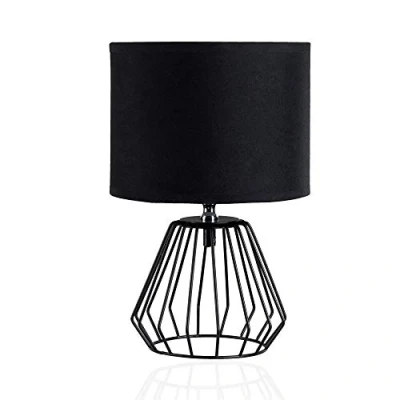 Abbildung von Pauleen 48016 Shiny Diamond Tischleuchte max. 20W Tischlampe für E27 Lampen Nachttischlampe Schwarz 230V Metall/Stoff ohne Leuchtmittel