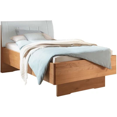 Abbildung von WIEMANN Holzbett »Cardiff, Bettgestell, Bettrahmen, teilmassiv, mit Polsterkopfteil« Belastbarkeit 110/220 Kg, 4 fache höhenverstellbar, MADE IN GERMANY, Fußteil aus Massivholz, verschiedene Größen