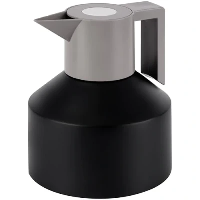 Abbildung von Belle Vous Kaffeekanne Schwarz 1,2 l Doppelwandige Thermoskanne Edelstahl Isolierkanne für Kaffee, Tee, Mate, heißes Wasser und mehr Teekanne Thermo Tee