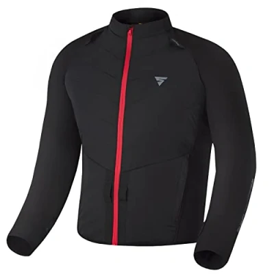 Abbildung von SHIMA WARMUP Herren Motorradjacke Steppjacke mit Isolationsschicht und winddichtem Gewebe an den Ärmeln (Schwarz, L)