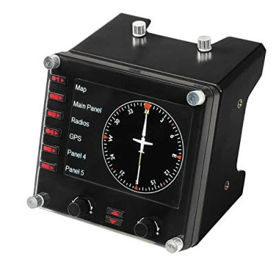 Abbildung von Logitech G Saitek Pro Flight Instrumenten Panel, Steuerpanel für Flug Simulatoren, 3.5 Zoll LCD Farbdisplay, 15 Anzeigeoptionen, USB Anschluss, Erweiterbar, PC Schwarz