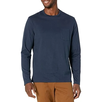 Abbildung von Amazon Essentials Herren Langärmeliges T Shirt, Schmale Passform, Marineblau, XL