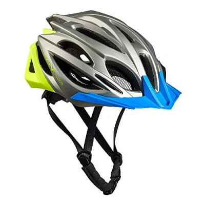 Abbildung von BLACK CREVICE Fahrradhelm Erwachsene I Herren &amp; Damen MTB Helm Radhelm Fahrrad Atmungsaktiver Größenverstellbar (Silber/gelb/blau, S/M (54 58cm))…