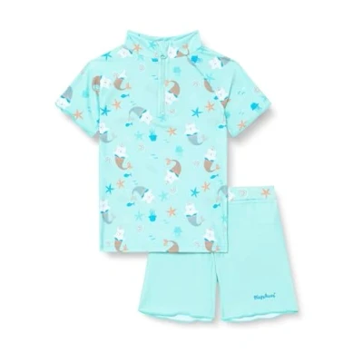 Abbildung von Playshoes Unisex Kinder UV Schutz Bade Set zweiteilig Schwimmshirt Badeshorts Badebekleidung, Einhornmeerkatze, 98/104
