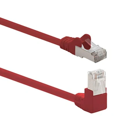 Abbildung von 1aTTack.de 366164 Cat.6 Netzwerkkabel Winkel 90 Grad 1m rot 1 Stück Cat6 Patchkabel (SFTP PIMF) 1000Mbit/s Rj 45 Stecker x Meter