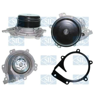 Abbildung von Saleri SIL PA1772V Wasserpumpe mit Dichtung ohne Deckel unterdruckgesteuert Stahlblech für Keilrippenriementrieb MERCEDES BENZ: E Class T modell