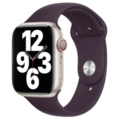 Abbildung von Apple Watch Armband Original Silikon und TPU (weich) Lila Geeignet für Series 1 9 / SE Ultra (2)