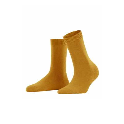Abbildung von FALKE Damen Cosy Wool W SO Wolle Kaschmir einfarbig 1 Paar Socken, Gelb (Amber 1851) neu umweltfreundlich, 35 38