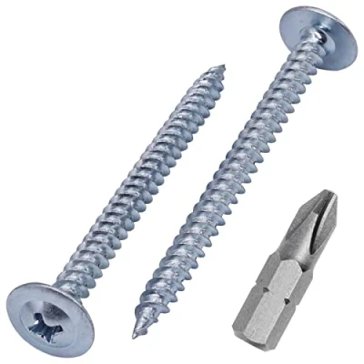 Abbildung von (50 Stück) Verzinkter Stahl 4,2 x 51 mm Holzschrauben, Metallschrauben, Kreuzschlitz modifizierter Halsspannkopf, Selbstschneidend (50, mm)
