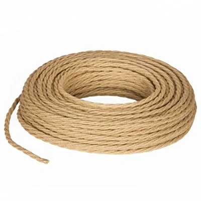 Abbildung von Textilkabel für Lampe, Stoffkabel 3 adrig (3x1,50mm²) Jute. Made in Italy (5 meter)