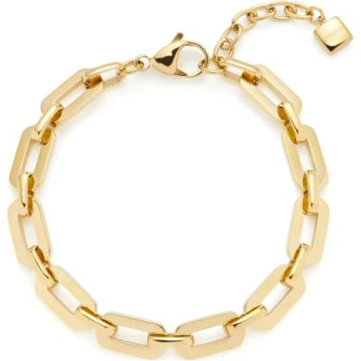 Abbildung von JEWELS BY LEONARDO Armband Orfea, Arm Schmuck aus goldfarbenem Edelstahl, opulente flächige Kettenglieder, 18 21 cm Länge, Damen, 024280