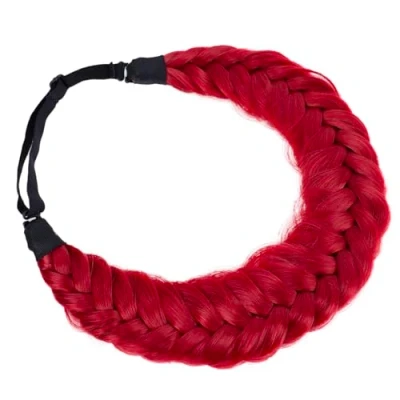 Abbildung von CAISHA Zopf Haarteil Haarband Stirnband Haarschmuck Geflochten Rot HZ213