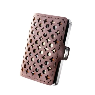 Abbildung von I CLIP Geldbörse mit Münzfach Leder Portemonnaie Damen Kreditkartenetui Geldklammer hochwertiger Geldbeutel Slim Wallet Bernard