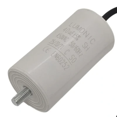 Abbildung von Lumonic Anlaufkondensator mit Kabel I 40µF 450V 45x84mm 40uF Motorkondensator Kunststoffgehäuse Betriebskondensator für Pumpen, Rasenmäh