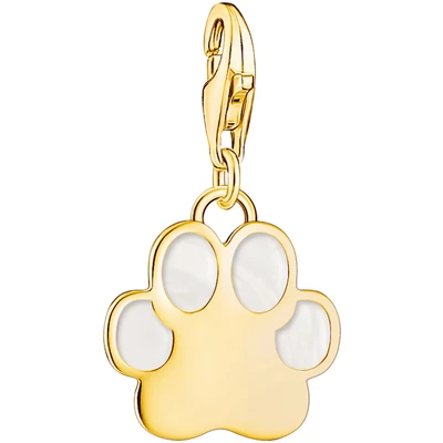 Abbildung von THOMAS SABO Charm Einhänger »Hundepfote mit weißer Kaltemaille, 2014 427 39«